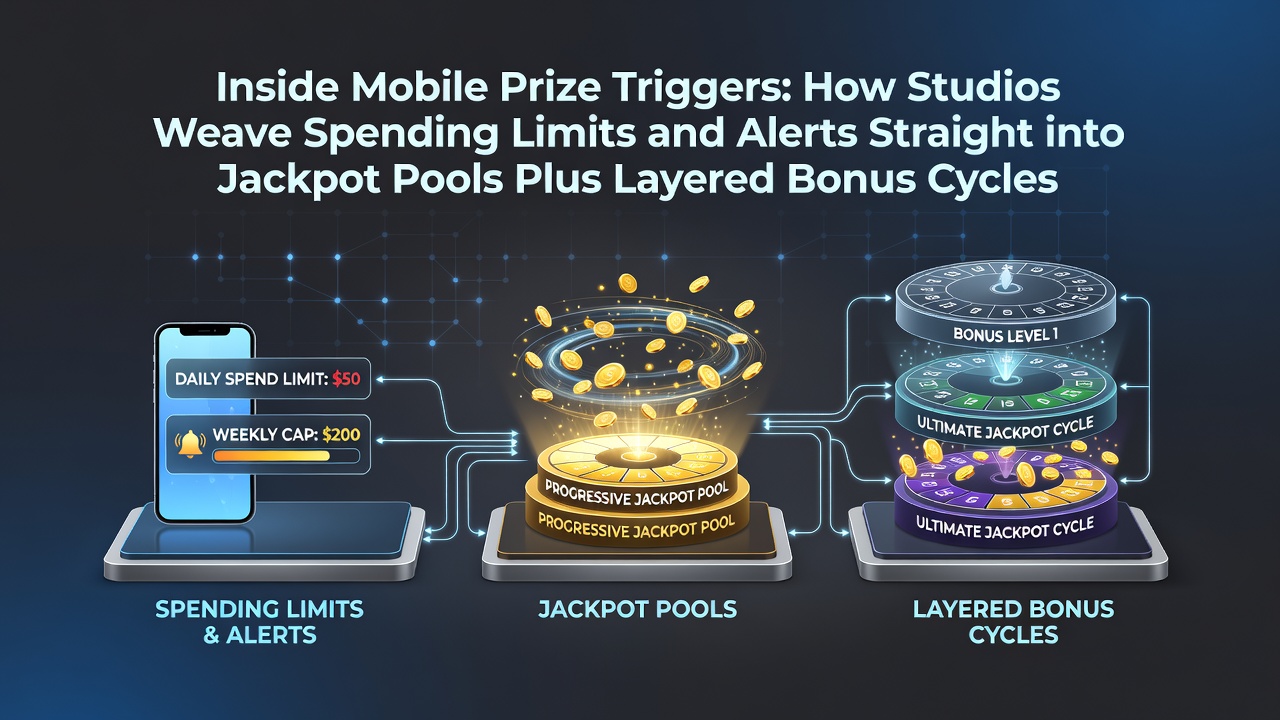 Darstellung der Integration von Ausgabenlimits in mobile Jackpot-Pools und Bonusstrukturen
