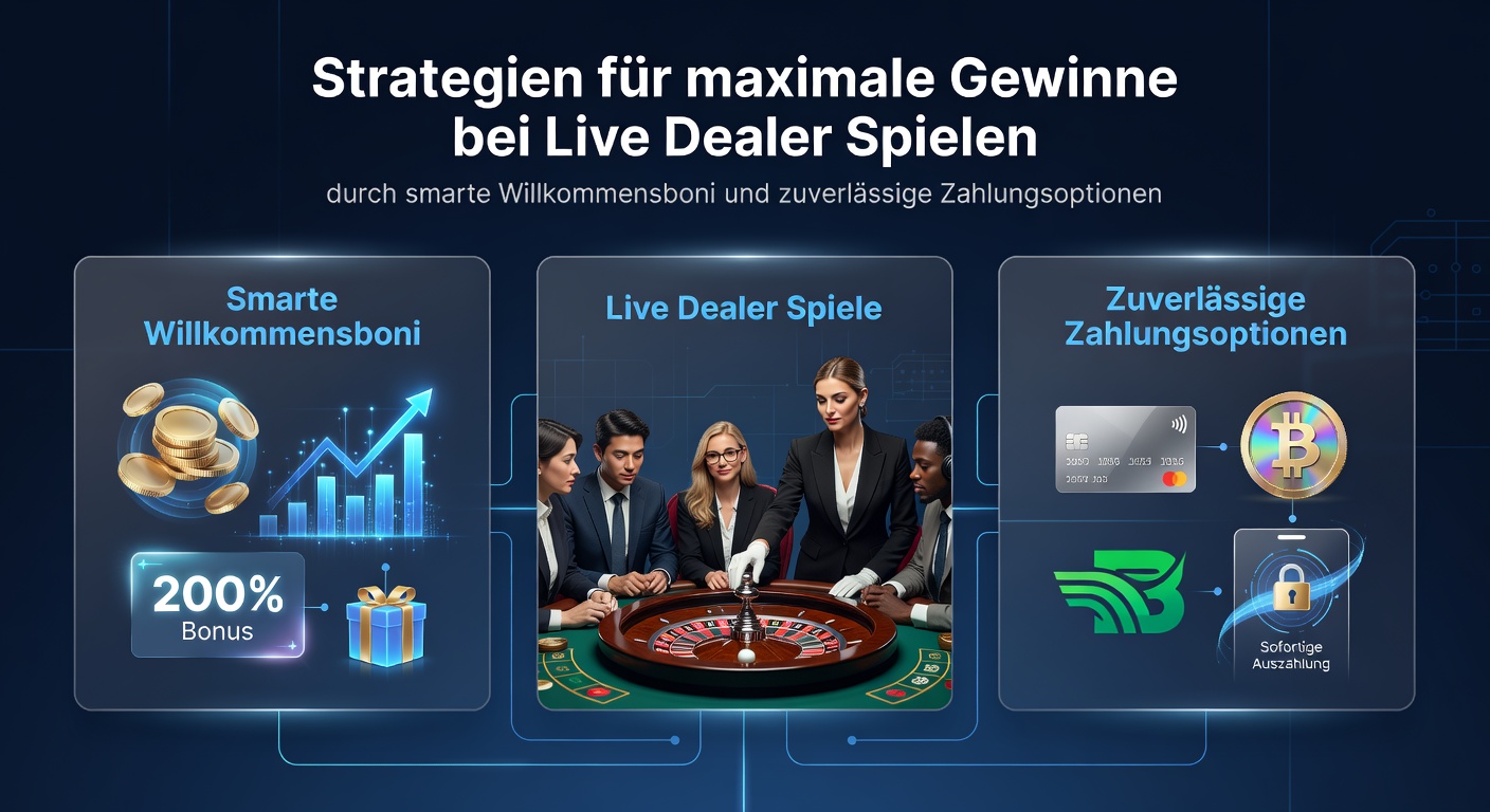 Live Dealer Tische mit Karten und Roulette in einem modernen Online-Casino-Setup, das smarte Boni und schnelle Zahlungen hervorhebt