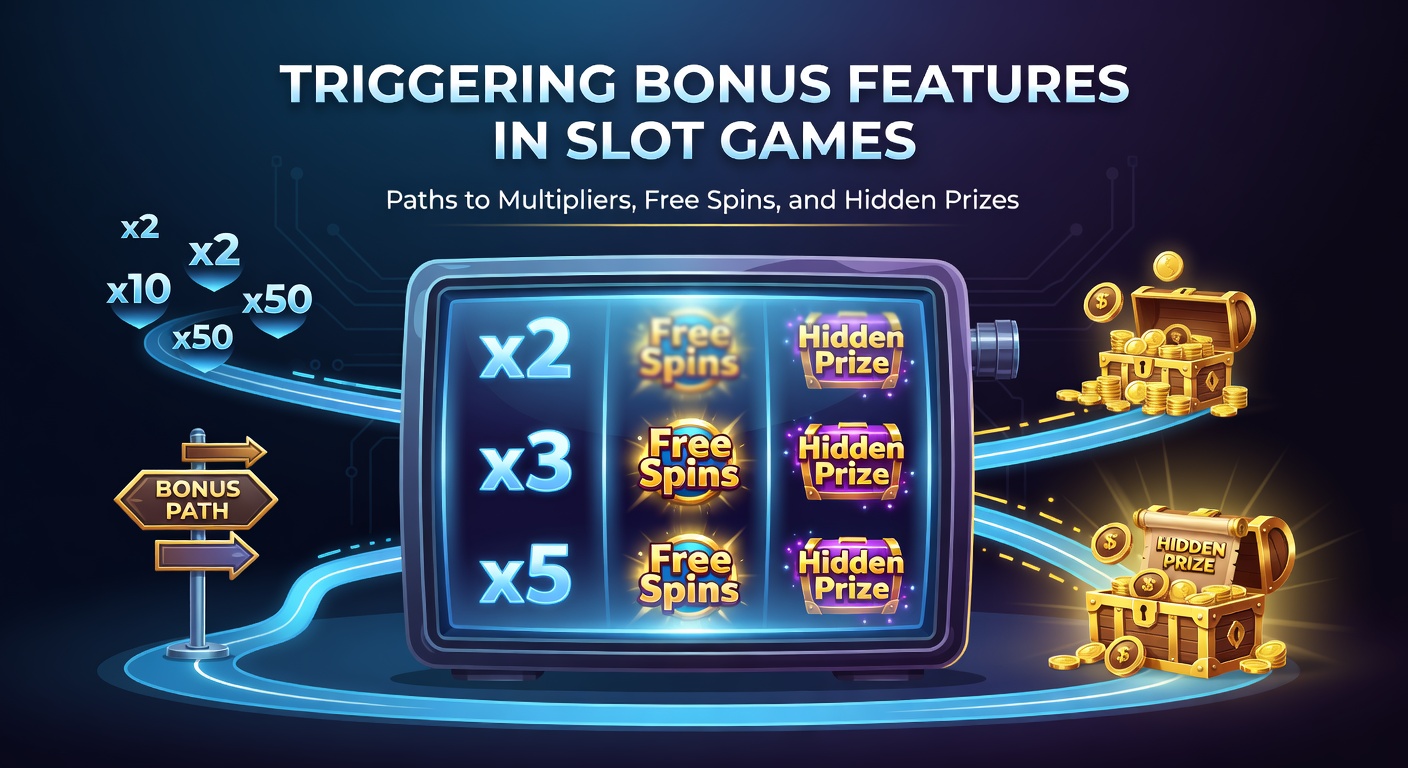 Bunte Slot-Maschine mit leuchtenden Bonus-Symbolen und drehenden Walzen, die Multiplikatoren und Freispiele andeuten